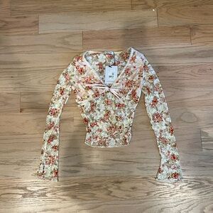 Princess Polly Floral Lace Long Sleeve Top